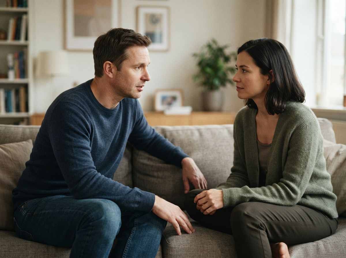 Лечение созависимости Мужчина разговаривает с женщиной о проблемах в отношениях